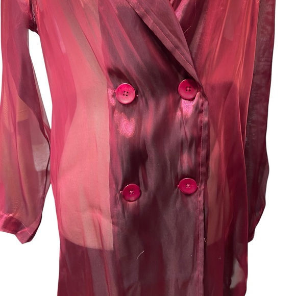 NWT Anthropologie‎ Femme Sheer Trench Coat Duster Unique Dopamine Dressing - Picture 10 of 13